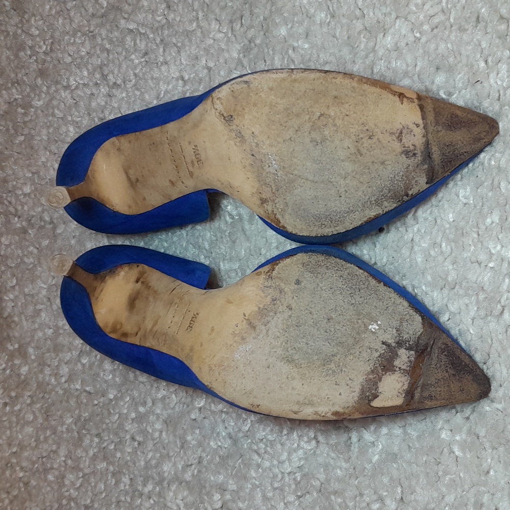 BRAIN ATWOOD BLUE Suede D Orsay Pumps Size 39.5 Euro - Picture 14 of 17
